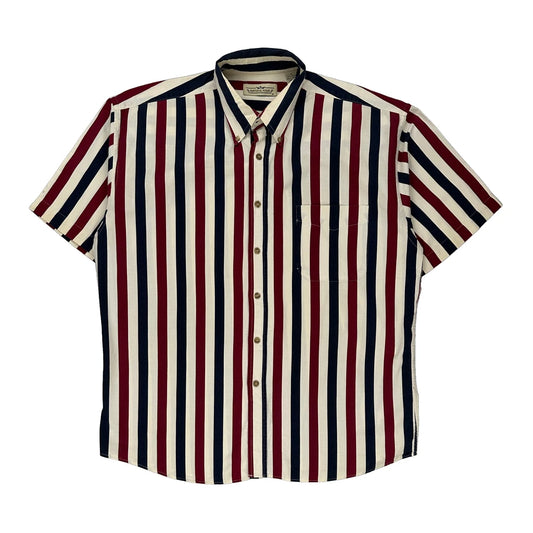 Natural Issue Striped Short Sleeve Shirt - Large Multicoloured Cotton