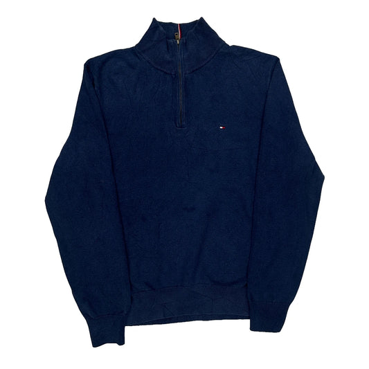 Vintage Tommy Hilfiger 1/4 Zip - Medium Blue Cotton