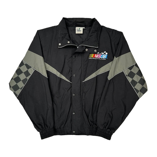 Vintage Racing Nascar Windbreaker - Large Black Polyester