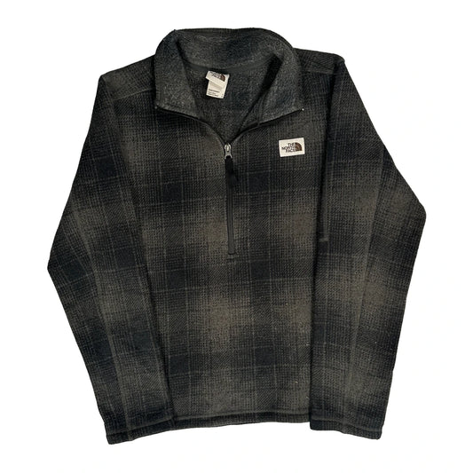 Vintage The North Face Checked Fleece - Small Grey Polyester