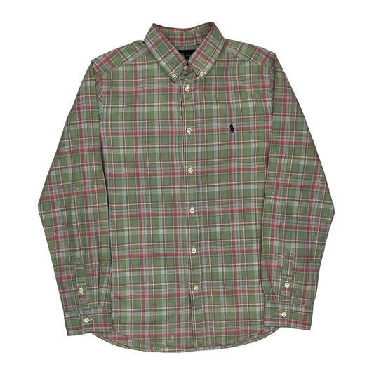Age 13-14 Ralph Lauren Checked Shirt - XL Green Cotton