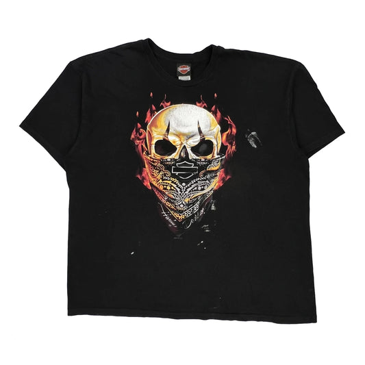 Thunder Road Harley Davidson Graphic T-Shirt - 3XL Black Cotton