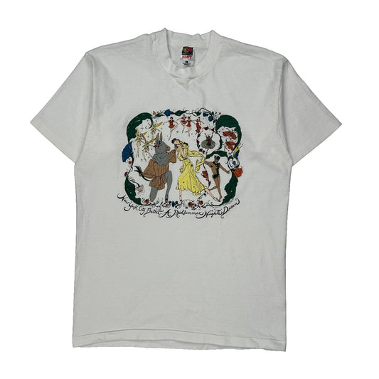 New York City Ballet Fruit Of The Loom Graphic T-Shirt - Large White Cotton