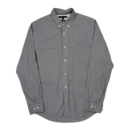 Tommy Hilfiger Striped Shirt - Large Grey Cotton