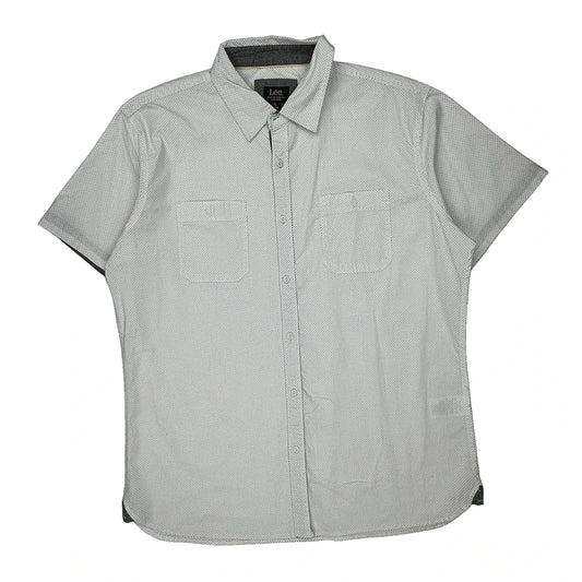 Lee Polka Dot Short Sleeve Shirt - XL White Cotton