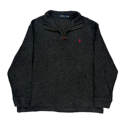 Polo By Ralph Lauren 1/4 Zip - 2XL Grey Cotton Blend