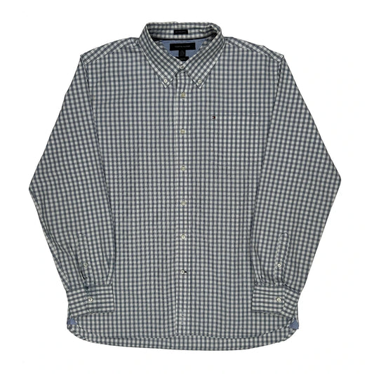 Custom Fit Tommy Hilfiger Checked Shirt - XL Blue Cotton