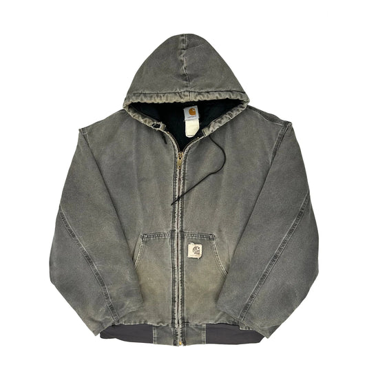 Vintage Faded Carhartt Jacket - XL Grey Cotton