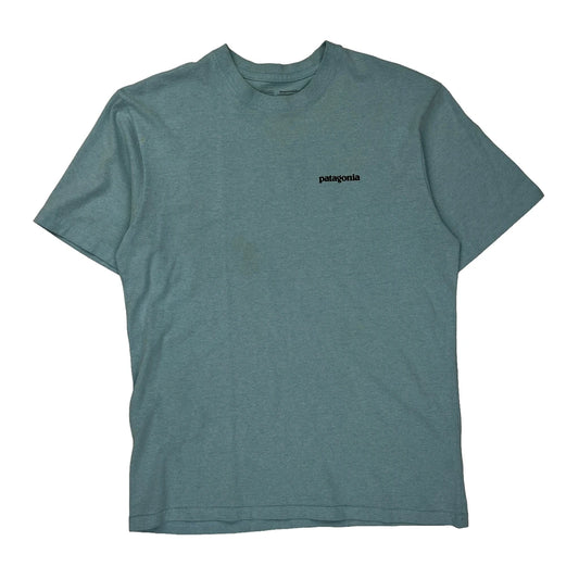 Responsibili-Tee Patagonia Graphic T-Shirt - Small Blue Cotton Blend