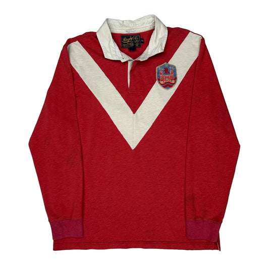 Rugby Outfitters Rlfc Crest Ralph Lauren Vintage Slim Fit Rugby Shirt - 2XL Red Cotton