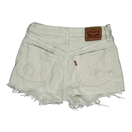 Levis Denim Shorts - 25W UK 6 White Cotton