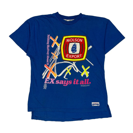 Single Stitch Softwear T-Shirt - Small Blue Cotton