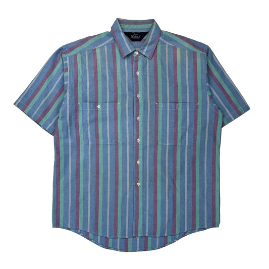 Woolrich Striped Short Sleeve Shirt - XL Multicoloured Cotton