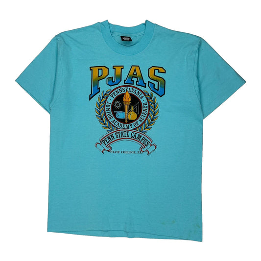 Screen Stars College T-Shirt - Large Blue Cotton Blend