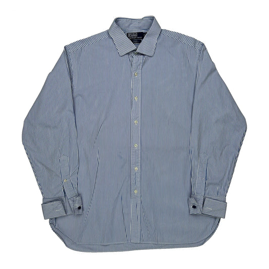 Vintage Polo By Ralph Lauren Striped Shirt - XL Blue Cotton