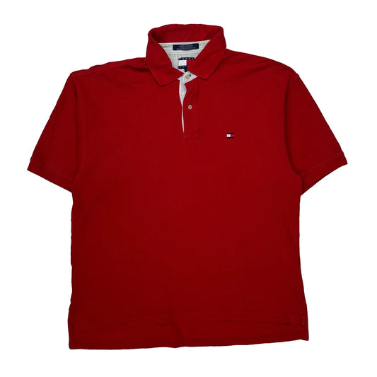 Vintage Tommy Hilfiger Polo Shirt - XL Red Cotton