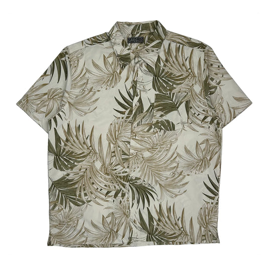 Vintage Urban Ray Floral Hawaiian Shirt - Large Beige Cotton