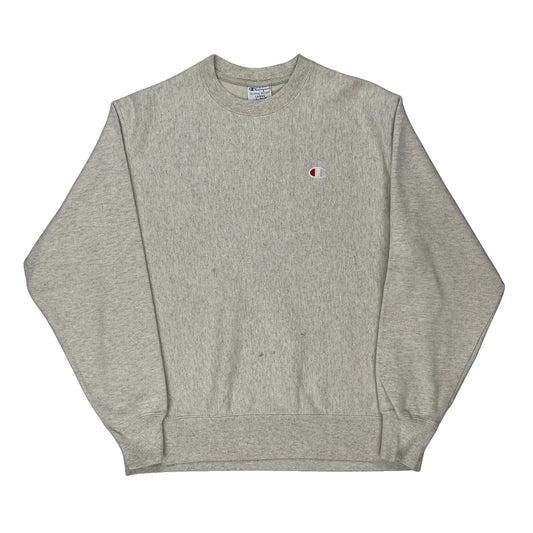 Reverse Weave Champion Sweatshirt - Large Grey Cotton