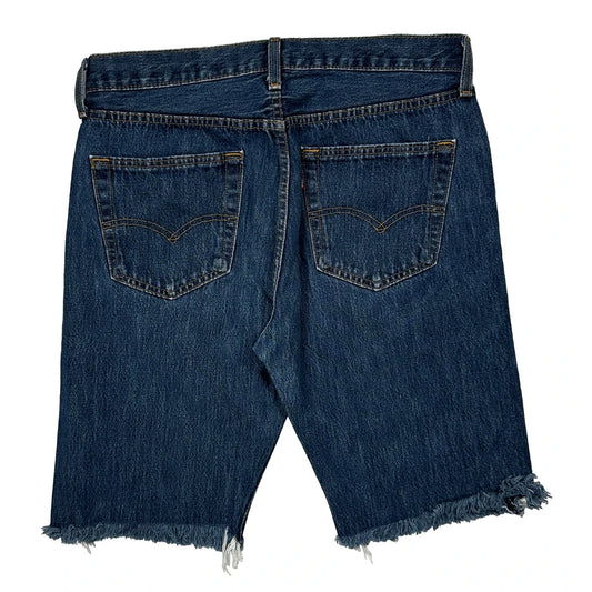 Levis Cut Off Denim Shorts - 32W 11L Blue Denim