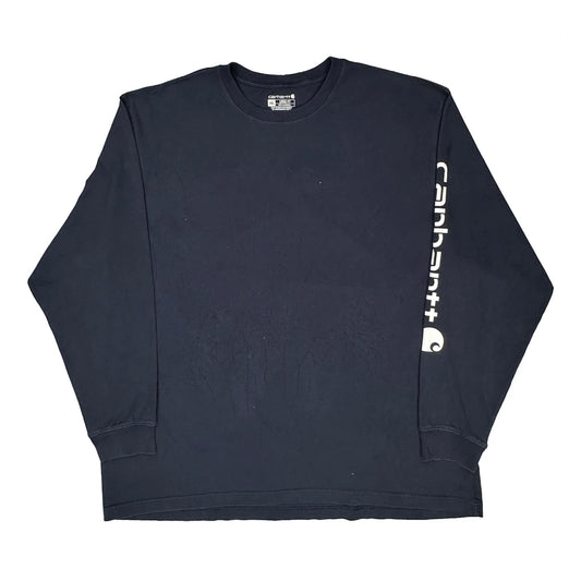 Carhartt Long Sleeve T-Shirt - 2XL Navy Cotton