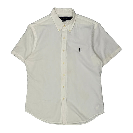 Ralph Lauren Slim Fit Short Sleeve Shirt - Large White Cotton