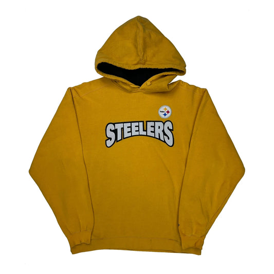 Vintage Steelers Reebok Football Hoodie - Medium Yellow Cotton