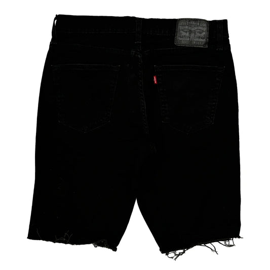 Levis Cut Off Denim Shorts - 31W 10L Black Cotton