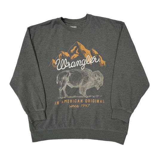 An American Original Since 1947 Wrangler Graphic Sweatshirt - Small Grey Cotton