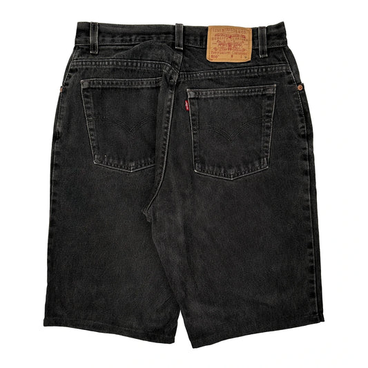Levis Denim Shorts - 32W UK 14 Black Cotton