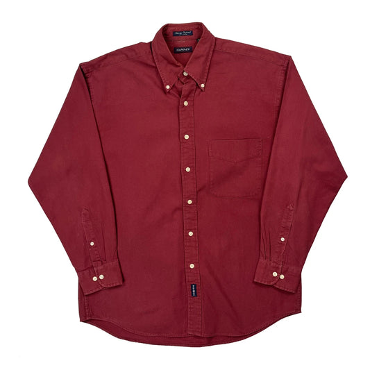 Vintage Gant Shirt - Medium Red Cotton
