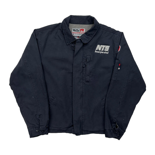 Vintage Flame Resistant Work Wear Walls Work Jacket - Large Navy Cotton