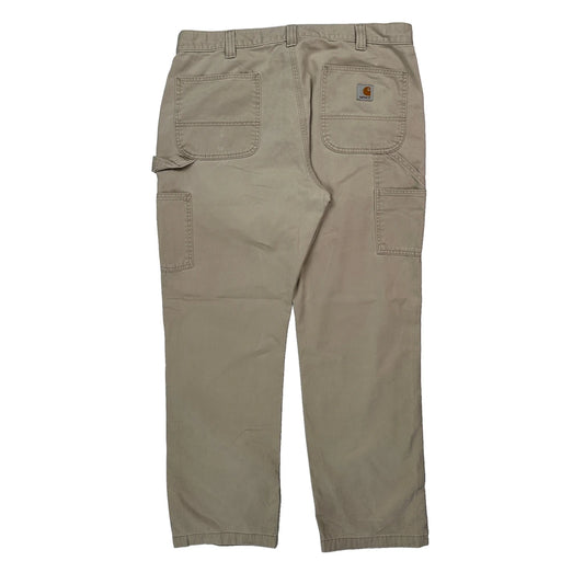 Carhartt Carpenter Trousers - 36W 32L Beige Cotton