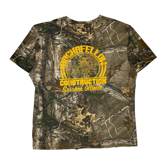 Construction Unbranded Camo T-Shirt - Large Yellow Cotton