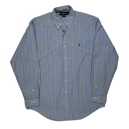 Vintage Ralph Lauren Checked Shirt - Large Blue Cotton
