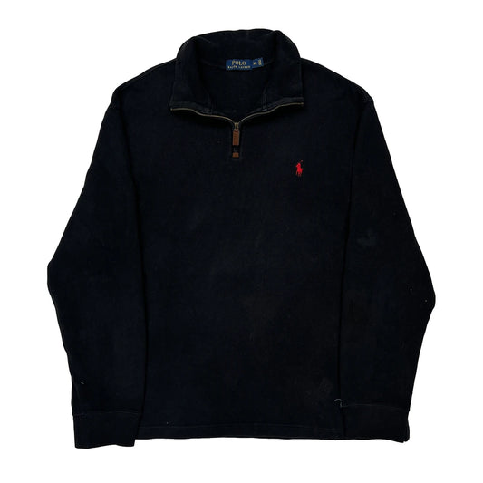 Polo By Ralph Lauren 1/4 Zip - XL Black Cotton