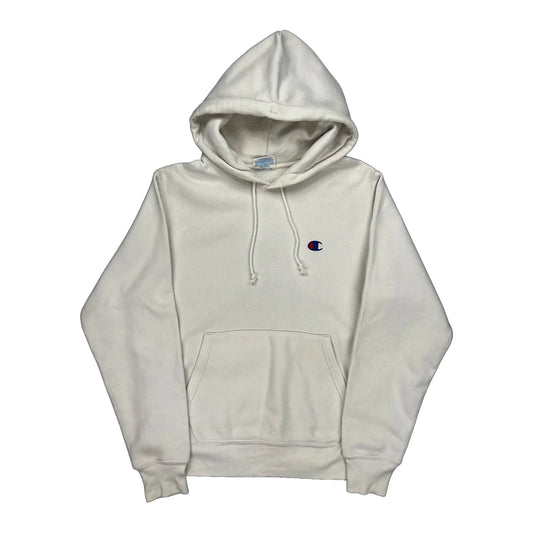 Reverse Weave Champion Hoodie - Small Cream Cotton Blend