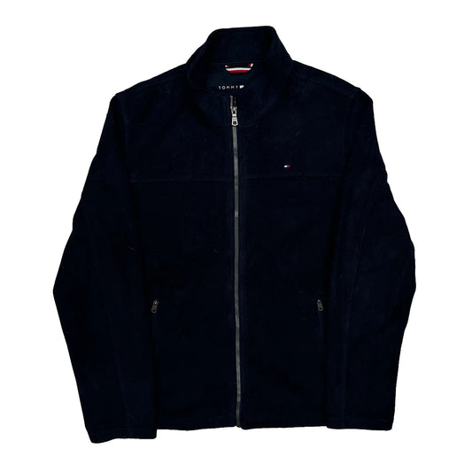 Vintage Tommy Hilfiger Fleece Jacket - Large Black Polyester