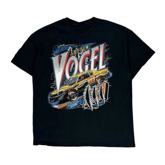 Justin Vogel Gildan Nascar T-Shirt - XL Black Cotton