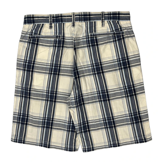 Nautica Checked Chino Shorts - 38W 9L Blue Cotton