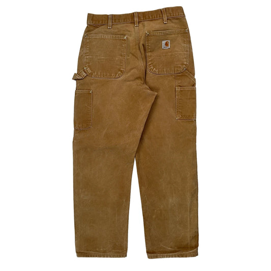 Vintage Made In USA Carhartt B01 Brn Double Knee Carpenter Trousers - 30W 30L Brown Cotton