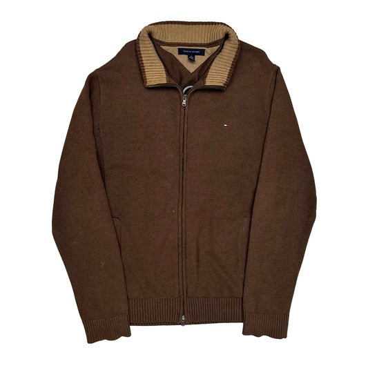 Vintage Tommy Hilfiger Zip Up - XL Brown Cotton