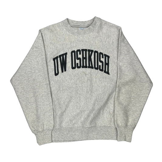 Reverse Weave Champion College Sweatshirt - Small Grey Cotton