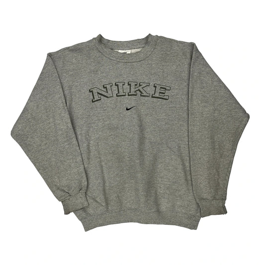 Made In USa Nike Spellout Sweatshirt - Medium Grey Cotton