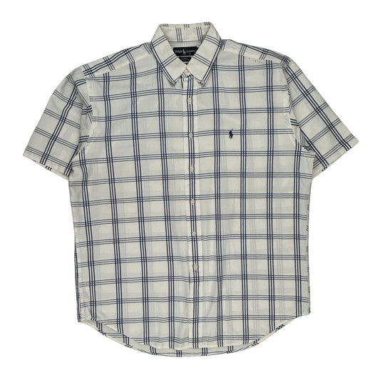 Blake Ralph Lauren Checked Short Sleeve Shirt - Large Blue Cotton
