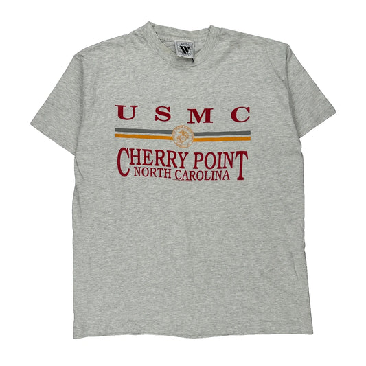 USmc Cherry Point North Carolina Wideworld T-Shirt - XL Grey Cotton