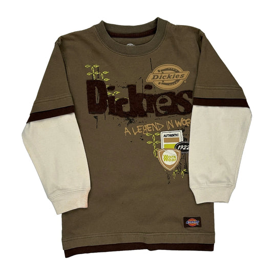 Age 7 Dickies Sweatshirt - Small Brown Cotton Blend