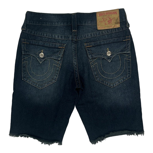 True Religion Denim Shorts - 33W 11L Dark Wash Cotton