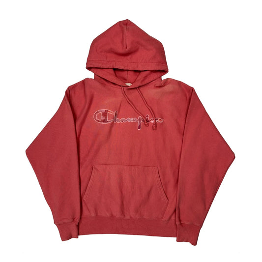 Vintage Reverse Weave Champion Spellout Hoodie - XL Red Cotton