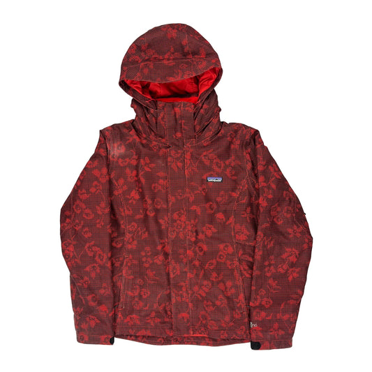 Patagonia Floral Ski Jacket - Large Red Polyester