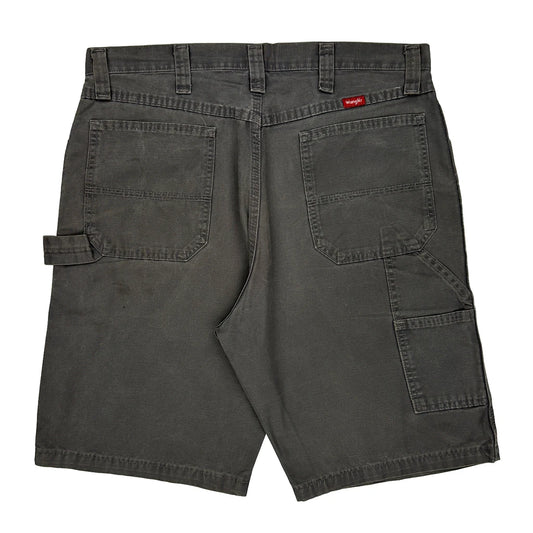 Wrangler Double Knee Carpenter Shorts - 34W 10L Grey Cotton